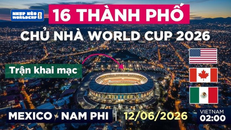 Khám phá danh sách 16 thành phố đăng cai World Cup 2026