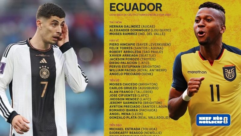Trận đấu tâm điểm giữa Đức và Ecuador