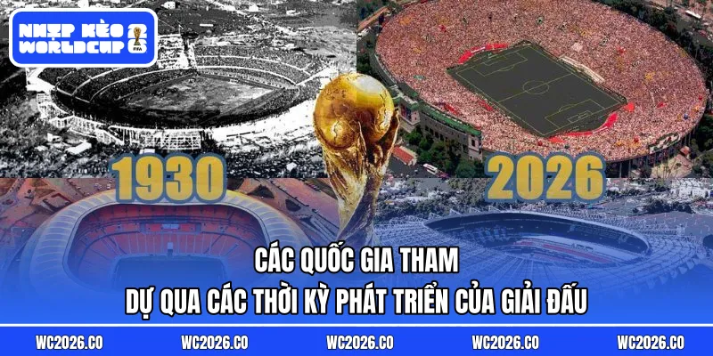 Các quốc gia tham dự qua các thời kỳ phát triển của giải đấu