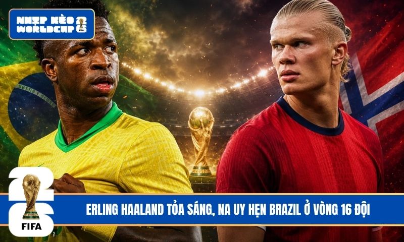 Erling Haaland tỏa sáng, Na Uy hẹn Brazil ở vòng 16 đội